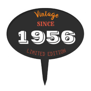 Vintage 1956 Limited Edition 70th Birthday Retro Cake Topper