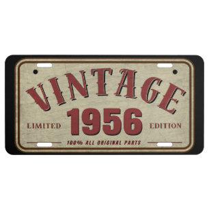Vintage 1956 Limited Edition All Original Parts License Plate