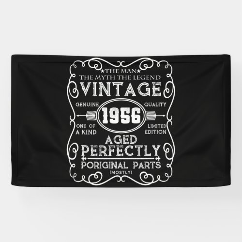 Vintage 1956 Man Myth Legend 65th Birthday Banner