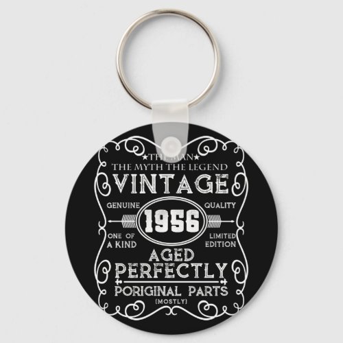 Vintage 1956 Man Myth Legend 65th Birthday Keychain