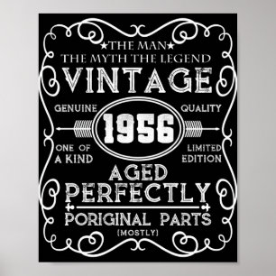 Vintage 1956 Man Myth Legend 65th Birthday Poster
