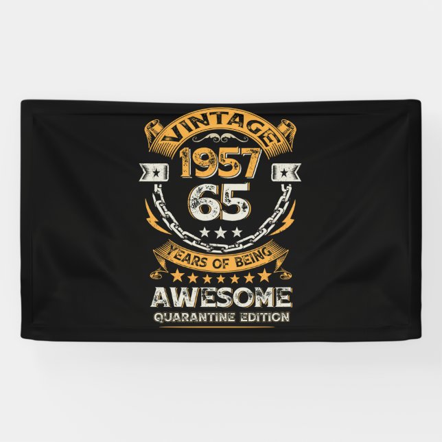 Vintage 1957 65th Birthday 65 Years Old Banner (Horizontal)