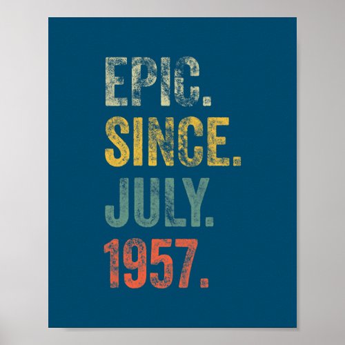 Vintage 1957 65th Birthday Epic Since July 1957  Poster