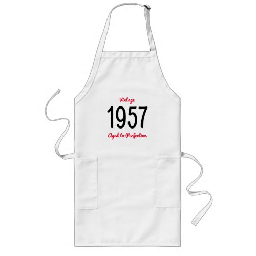 Vintage 1957 Aged To Perfection 60 Birthday Party Long Apron