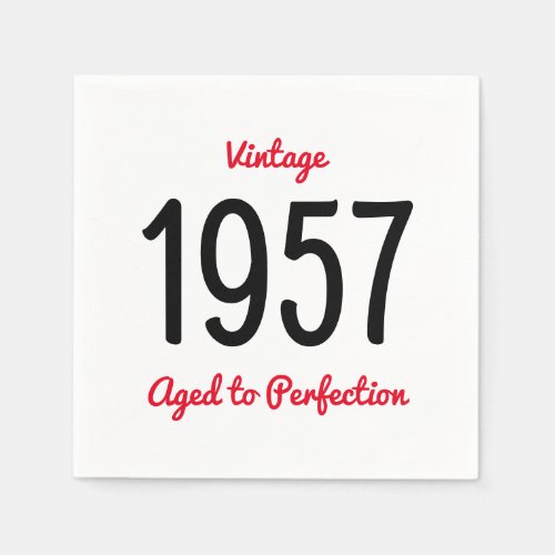 Vintage 1957 Aged To Perfection 60 Birthday Party Paper Napkins