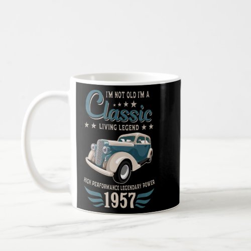 Vintage 1957 Birthday Classic Car For Legends Born Coffee Mug