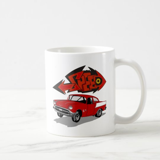 Vintage 1957 Chevy with Grafitti Text Speed Coffee Mug
