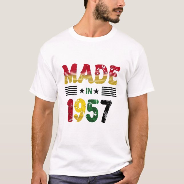 Vintage 1957 Ghana Tee: Retro Pride T-Shirt (Front)