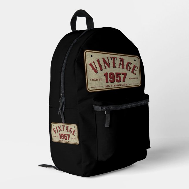 Vintage 1957 Limited Edition All Original Parts Printed Backpack (Back Corner Left)