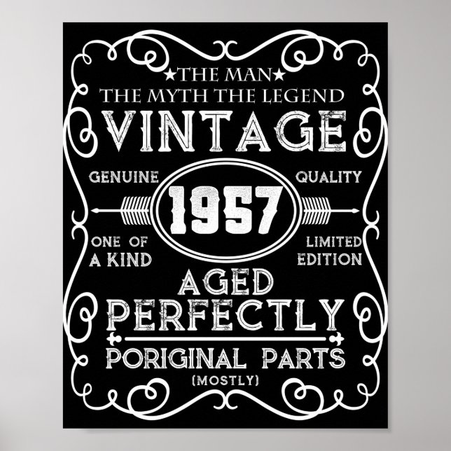 Vintage 1957 Man Myth Legend 64th Birthday Poster (Front)