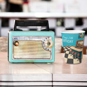 Vintage 1957 Retro Diner 70th Birthday Paper Cups