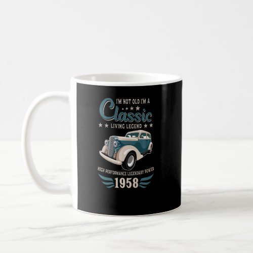 Vintage 1958 Birthday Classic Car For Legends Born Coffee Mug