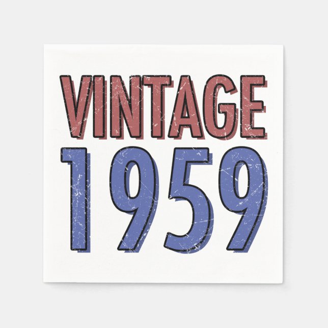 Vintage 1959 60th Birthday Napkins (Front)