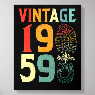 Vintage 1959 63 Year Old Birthday Camping Hiking B Foam Core Photo Tile