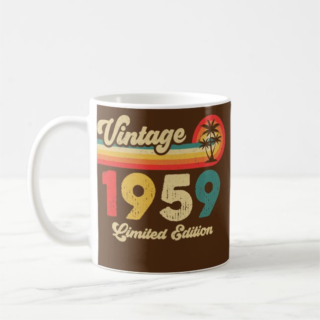 Vintage 1959 Birthday Men Women Retro Legend Coffee Mug (Left)