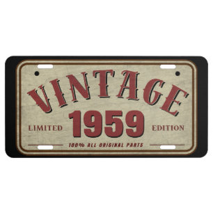 Vintage 1959 Limited Edition All Original Parts License Plate