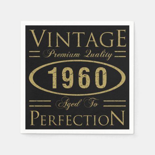 Vintage 1960 60th Birthday Premium Quality Napkins