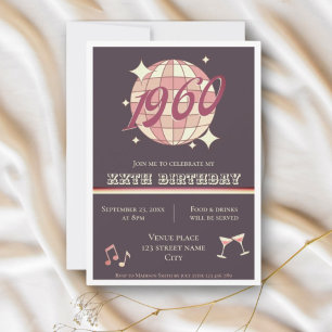 Vintage 1960 64th 65th birthday retro Invitation
