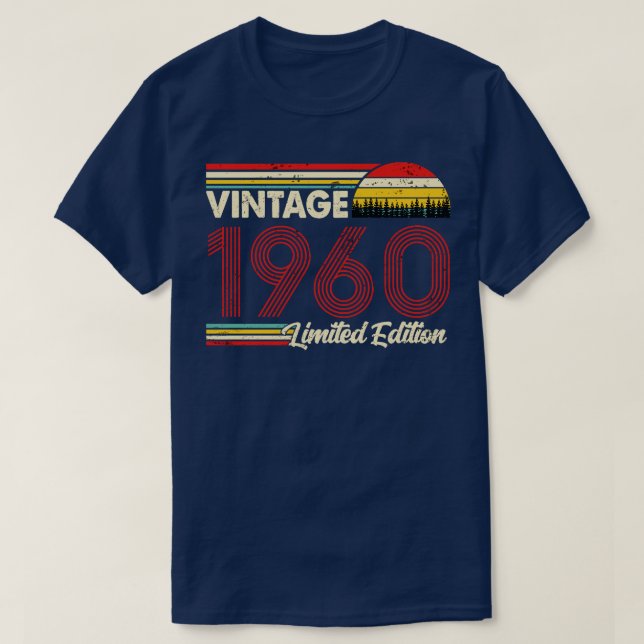 Vintage 1960 Birthday Shirt Limited Edition 1960 B (Design Front)