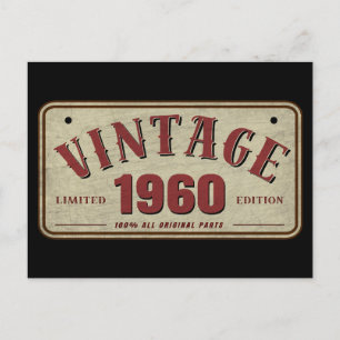 Vintage 1960 Limited Edition All Original Parts Postcard