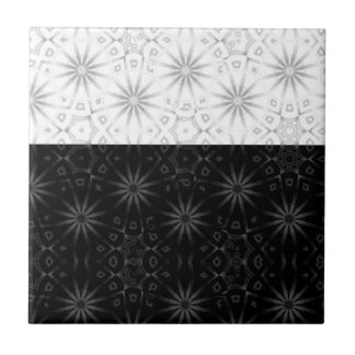 Vintage 1960s Black & White Sun Retro Ceramic Tile