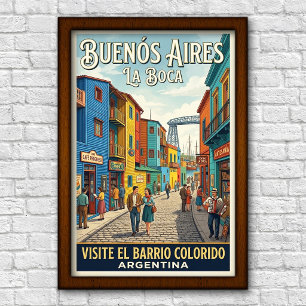 Vintage 1960s Buenos Aires, Argentina Travel Poster