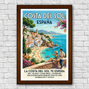 Vintage 1960s Costa del Sol, Spain Travel Poster