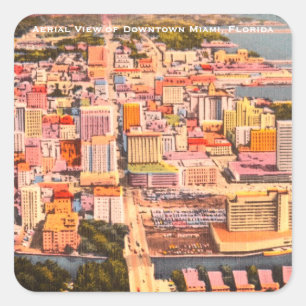 Vintage 1960s Miami (Downtown MIA) Florida Square Sticker