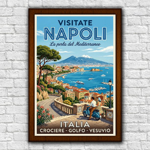 Vintage 1960s Naples, Italy Travel Poster