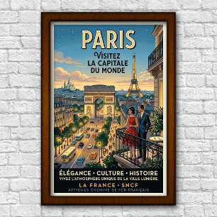 Vintage 1960s Paris, France Travel Poster