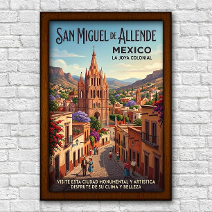 Vintage 1960s San Miguel de Allende Travel Poster
