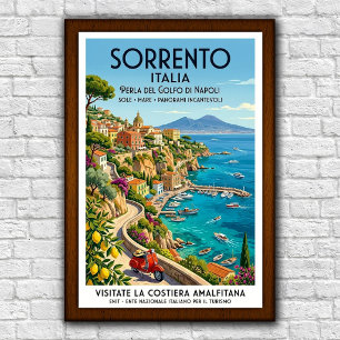 Vintage 1960s Sorrento, Italy Travel Poster