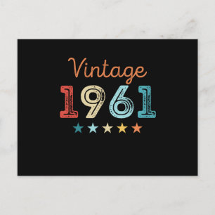 Vintage 1961 60th Birthday Retro Gift 60 year old Postcard