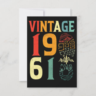 Vintage 1961 61 Year Old Birthday Camping Hiking B Thank You Card