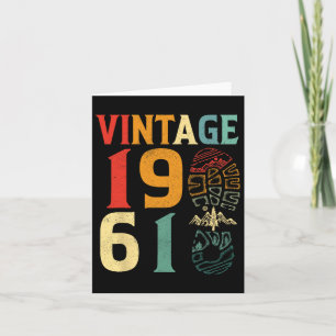 Vintage 1961 61 Year Old Birthday Camping Hiking L Card