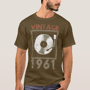 Vintage 1961 Vinyl Record Funny Music DJ 60th T-Shirt