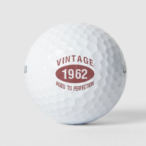 Vintage 1962 60th Birthday Golf Balls