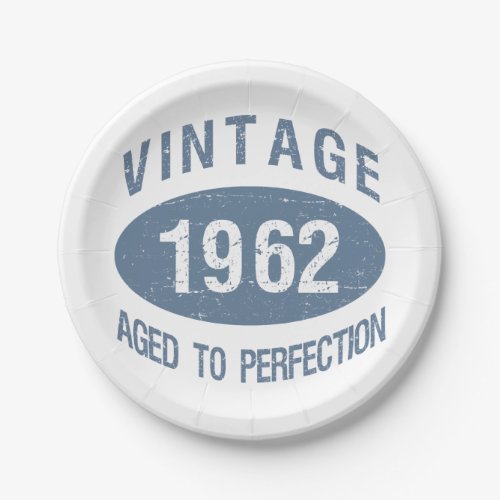 Vintage 1962 60th Birthday Paper Plates