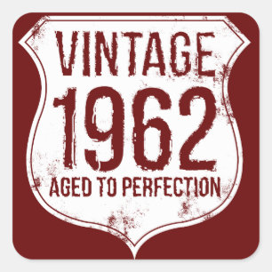 Vintage 1962 Aged To Perfection Square Sticker