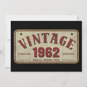 Vintage 1962 Limited Edition All Original Parts Invitation