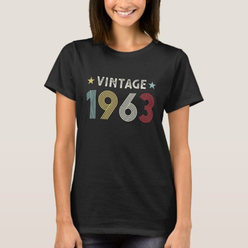 Vintage 1963 60th Birthday Gift 60 years old T_Shirt