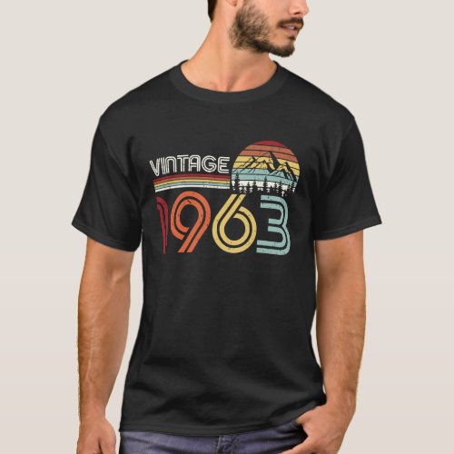Vintage 1963 60th Birthday  Turning 60 Year Old Bd T_Shirt