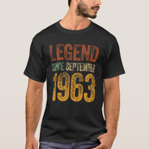 Vintage 1963 Birthday September Born Legend Since T-Shirt