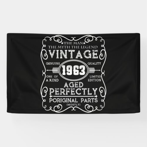 Vintage 1963 Man Myth Legend 58th Birthday Banner