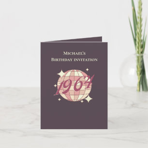 Vintage 1964 60th birthday retro purple Invitation