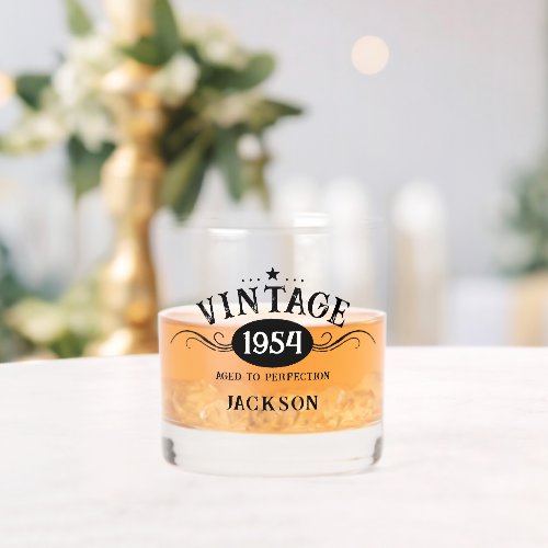 Vintage 1964 70th Birthday Whiskey Glass Vintage 1964 70th Birthday Whiskey Glass