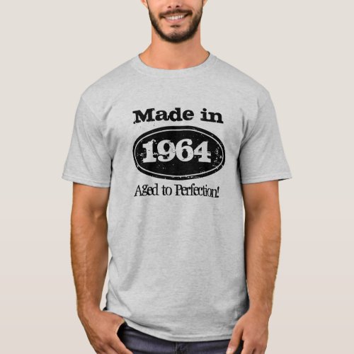 Vintage 1964 Aged to perfection Birthday tee shirt