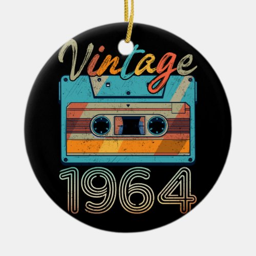 Vintage 1964 Cassette Tape Retro 59th Birthday 59  Ceramic Ornament