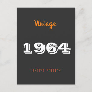 Vintage 1964 limited edition 60th Birthday Gift Postcard