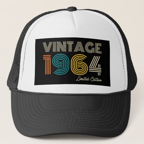 Vintage 1964 Limited Edition 60th Birthday  Trucker Hat